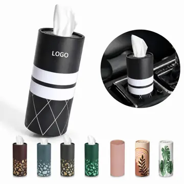Cylinder Car Tissue Holder for Cup Holder, Refillable Auto