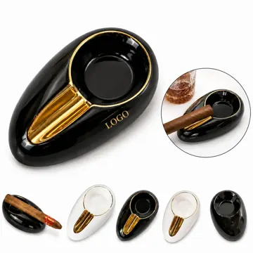 High-Temp Ceramic Cigar Ashtray with Multiple Rests