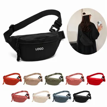 Unisex 3-Zipper Crossbody Fanny Pack with Adjustable Strap