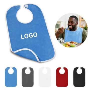 Large Polyester Adult Bibs with Waterproof Backing for Meal
