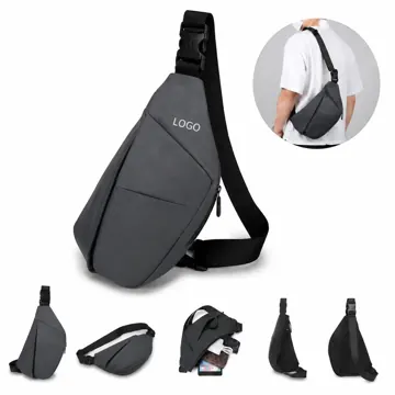 Waterproof PU Leather Sling Bag with Adjustable Strap