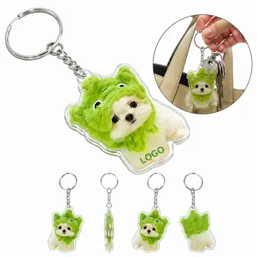 Custom Pet Photo Acrylic Keychain, 2-Inch Durable Clear
