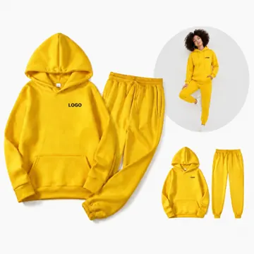 Unisex Fleece Hoodie Sweatsuit Set with Adjustable Hood