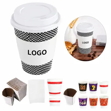 Custom Printed White Insulated Coffee Cup Sleeves