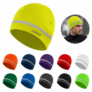 Reflective Stripe Cycling Beanie for Low-Light Safety