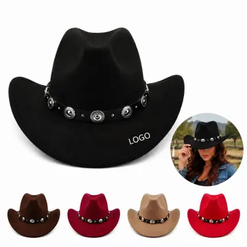 Premium Wool Felt Cowboy Hat with Wide Brim for Outdoor Sun
