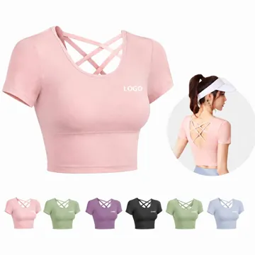 Cross-Back Moisture-Wicking Sports Bra for Yoga & Gym