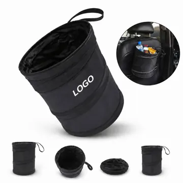 Foldable Car Trash Bin with Handles for Auto Garbage Storage