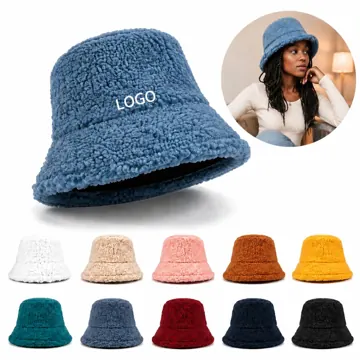 Winter Plush Bucket Hat with Warm Thick Lining for Cold