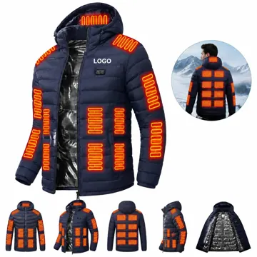 21-Zone Heated Unisex Down Jacket with Power Bank Control