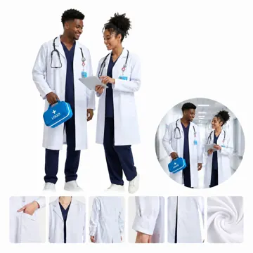 Antistatic Lab Coat for Men Women, ESD Protective Workwear