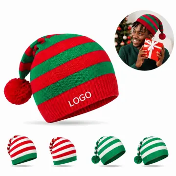 Acrylic Knit Winter Hat with Foldable Brim for Cold Weather
