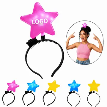 LED Star Headband with Colorful Glow Modes for Concerts