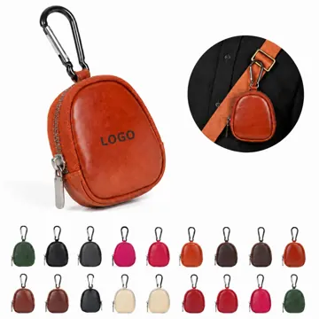 Top Grain Leather Coin Purse with Key Hook