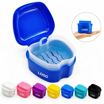 Portable Denture Case with Built-in Strainer for Easy