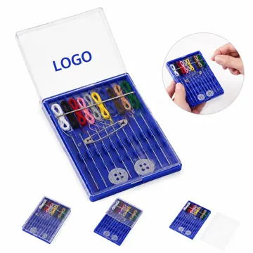 10-Needle Travel Sewing Kit with Thread Cutter, Compact Case