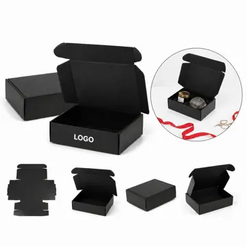 9x6x2 Inch Black Cardboard Box for Storage and Gifting
