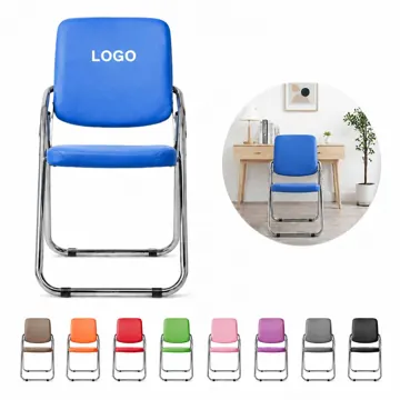 Faux Leather Padded Folding Chair with Backrest