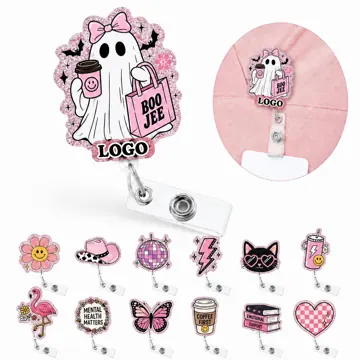 Custom-Shaped Retractable Acrylic Badge Reel Holder for ID