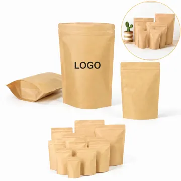 Resealable Kraft Foil Stand Up Pouches for Dry Food Storage