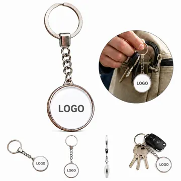 Crystal Glass Keychain with Durable Metal Frame