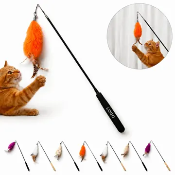 Adjustable Scratch-Resistant Cat Wand Toy, Telescopic Handle