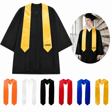 Satin Graduation Honor Stole, Unisex Over-Gown Shawl