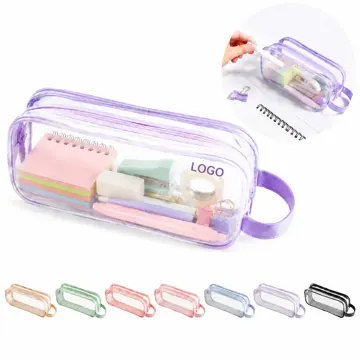 Large Capacity Double-Compartment Mesh Pencil Case