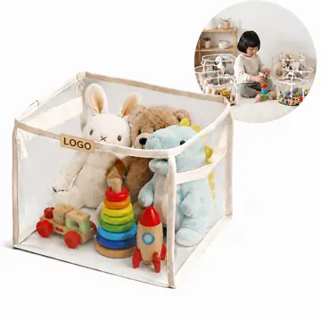 Thickened PVC Foldable Toy Storage Bag with Zipper
