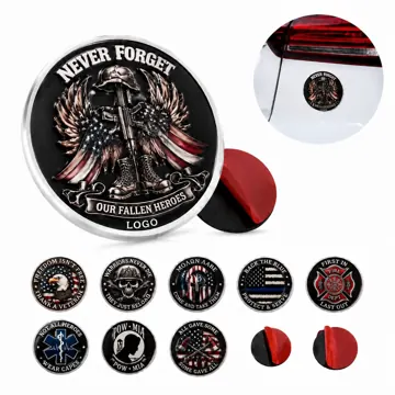 3.54" Brushed Aluminum Car Emblem Sticker, Rustproof