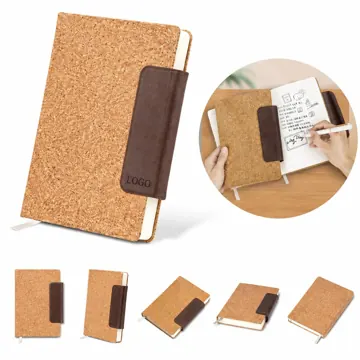 A5 Cork Cover Notebook with Magnetic Clasp, Eco-Friendly