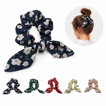 Rabbit Ears Scrunchie Hair Tie, Full Color Ponytail Holder