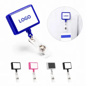 Retractable Plastic Badge Reel with Metal Buckle