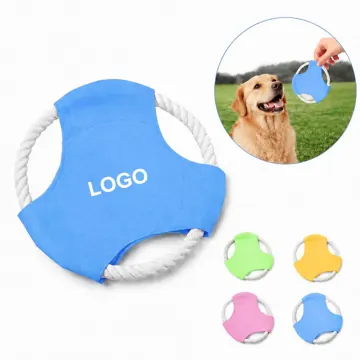 Durable Cotton Rope Frisbee Dog Teeth Cleaning Flying Disc