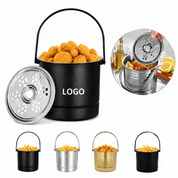 1.6L Stainless Steel Ice Bucket with Built-in Strainer