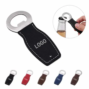PU Leather Bottle Opener Portable Keychain Tool for Beer