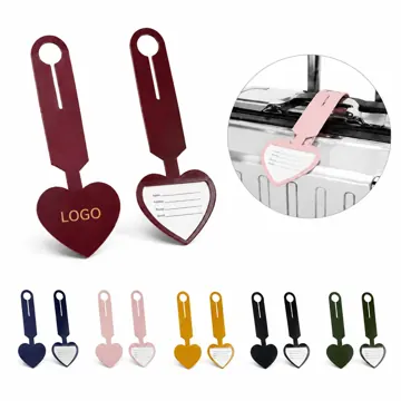 Heart PU Leather Luggage Tag with ID Card Window