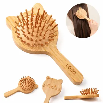 Bamboo Cat Silicone Airbag Comb for Tangle-Free Detangling