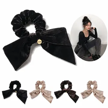 Velvet Bow Scrunchie Hair Tie for Elegant Styles