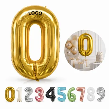 32 Inch Aluminum Number Balloon for Party Decor