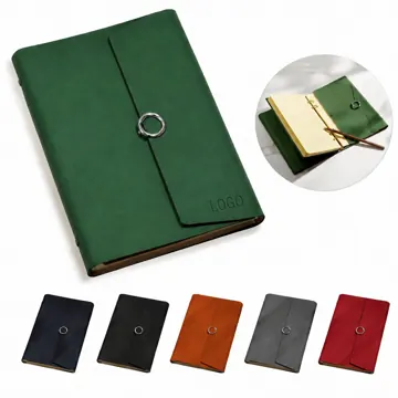 PU Leather A5 Notebook, Ruled Pages, Lay-Flat Binding