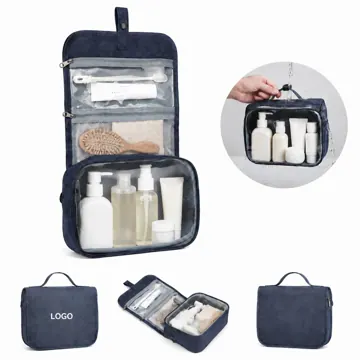 Waterproof Travel Toiletry Bag, Navy Blue, 9.9 Inch