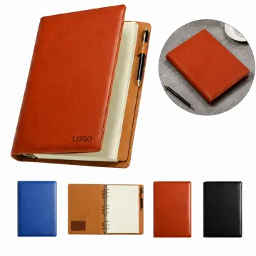 Refillable A5 Leather Binder Notebook for Writing & Planning