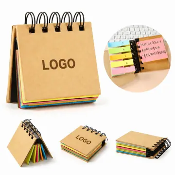 Spiral Notebook with Sticky Notes, Durable & Portable