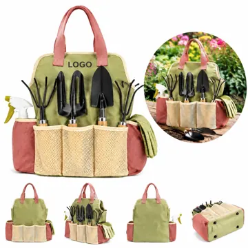 9pc Ergonomic Garden Tool Set with Storage Handbag