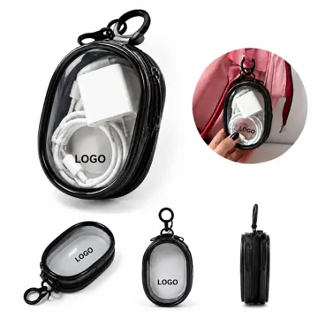 Transparent Cable Storage Pouch with Multiple Compartments