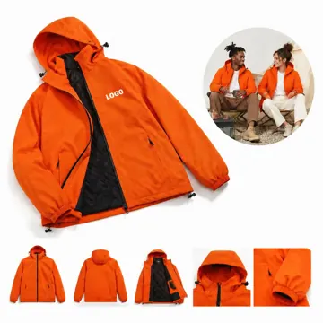 Windproof Hooded Jacket for Men Women, Warm Lightweight