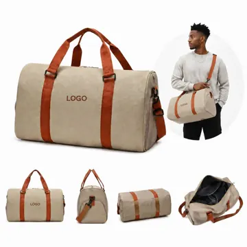 Water-Resistant Oxford Duffel Bag with Multiple Pockets
