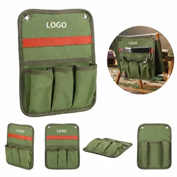 Camping Chair Armrest Storage Bag with Insulated Cup Holder