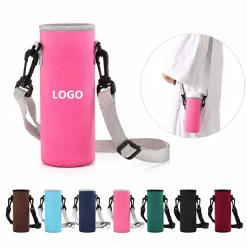 Adjustable Neoprene Water Bottle Sleeve Holder with Clip